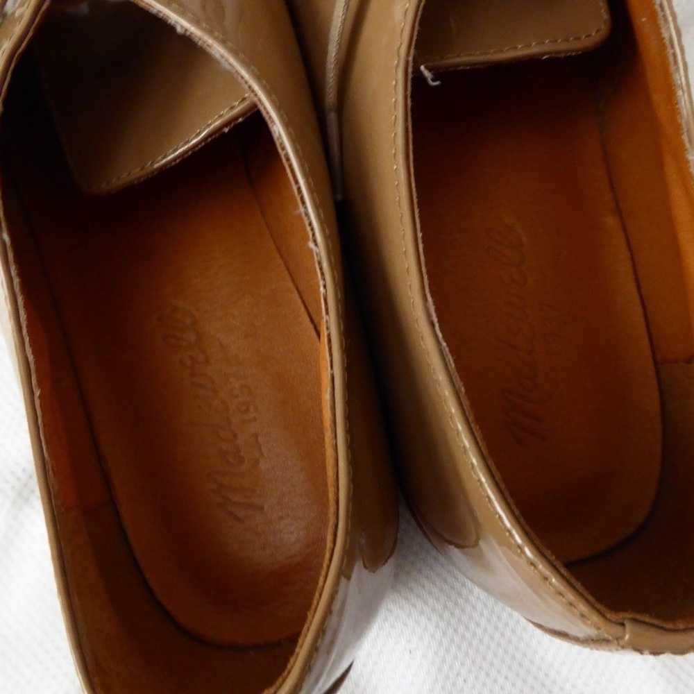 Madewell 7 Tan Bobbie Oxford Patent Shoes Flat - Picture 7 of 8